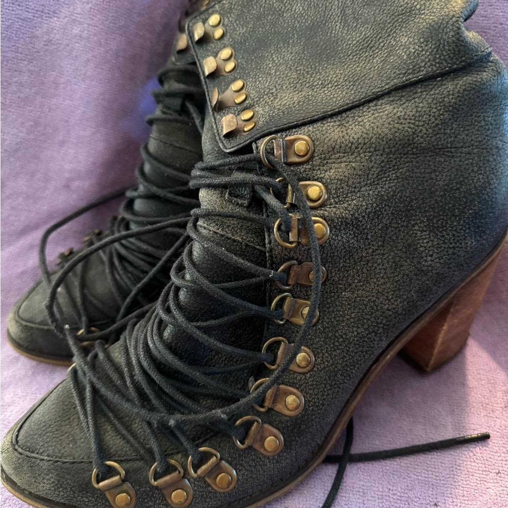 Jeffery Campbell Brandon Laceup leather boots